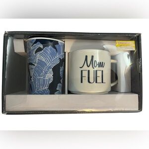 Elegant Blue and White Dining and Travel Mug Gift Set